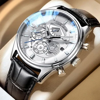 2023 Новые Модные Многофункциональные Мужские кварцевые часы, светящиеся Деловые Элегантные мужские часы, Роскошные модные кварцевые Мужские наручные часы