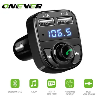 Onever 4.1A Двойной USB Многофункциональный Автомобильный Bluetooth MP3-Плеер Беспроводной Громкой Связи FM-передатчик Модулятор Автомобильный Комплект USB Автомобильное Зарядное Устройство