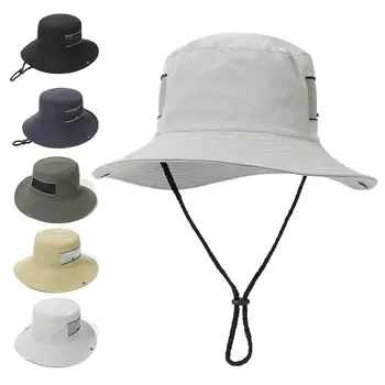 Велосипедная складная панама для рыбалки, солнцезащитная шляпа с завязками, широкополая шляпа для мужчин/женщин, широкополая шляпа