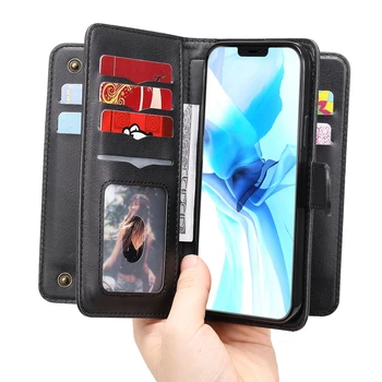 Чехол-бумажник с откидной крышкой для Xiaomi Mi 10 Lite Pro Mi10 Mi10Lite 10Pro, кожаный чехол, держатель для ремешка с 10 картами, чехол для телефона