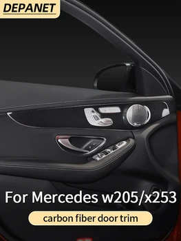 дверная накладка из углеродного волокна Для Mercedes w205 amg glc x253 c253 двери купе c260 c300 c200 аксессуары для интерьера Mercedes c class