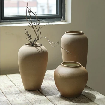 Керамическая ваза ручной работы, винтажная цветочная композиция, терракотовые украшения в горшках, керамический дзен-Ваби-Саби Sabi B & B hotel
