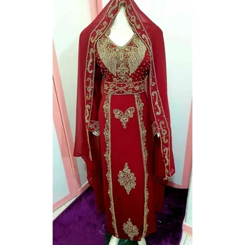 Вышитое Платье Дубайский Кафтан Абайя Марокканский Халабия Кафтан Фараша