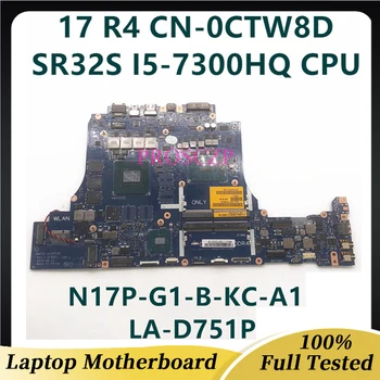 CN-0CTW8D 0CTW8D CTW8D Для DELL Alienware 17 R4 15 R3 Материнская плата ноутбука с процессором SR32S I5-7300HQ LA-D751P GTX1050Ti 2 ГБ 100% Протестирована