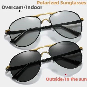Модные поляризованные солнцезащитные очки Роскошные Мужские Солнцезащитные очки-пилоты Женские Градиентные очки для вождения Мужские Oculos De Sol Солнцезащитные очки