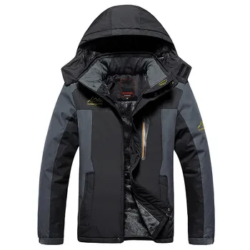 Зимняя куртка мужская водонепроницаемая ветрозащитная бархатная теплая парка, пальто для Туризма, горное пальто, плюс размер XL-9XL, пуховая парка, мужская doudoune