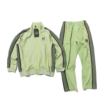 Зеленый комплект куртки с вышивкой бабочкой, боковые лямки, брюки, куртки, костюмы