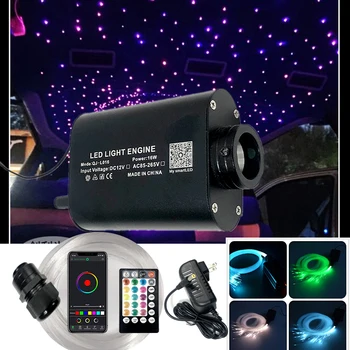 Оптоволоконный светильник 16 Вт Star ceiling kit Bluetooth APP Control Starry Car LED Kid Room RGBW COLOR 12V RF control WAPP новый ЦВЕТ