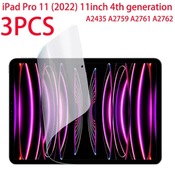 3 Упаковки Защитной пленки из мягкой ПЭТ-пленки Для iPad Pro 11 (2022) 11 дюймов 4-го поколения A2435 A2759 A2761 A2762 Защитная пленка