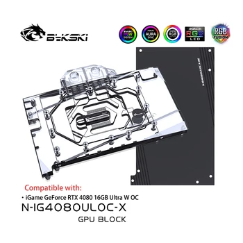 Графический блок Bykski N-IG4080ULOC-X для красочной видеокарты iGame RTX 4080 16GB Ultra без OC-графики/Водяного охлаждения Видеокарты/Медного радиатора