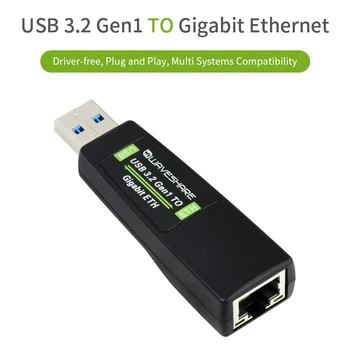 Конвертер USB 3.2 Gen1 в Gigabit Ethernet Порт RJ45 Gigabit Ethernet без драйверов Поддержка Win7/8/8.1/10 Mac Linux Android