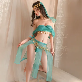 Сексуальное Женское белье, Сценический костюм для древних китайских танцев Hanfu, Сказочная Принцесса, Косплей, Шифоновая пижама, Соблазнительное мини-платье