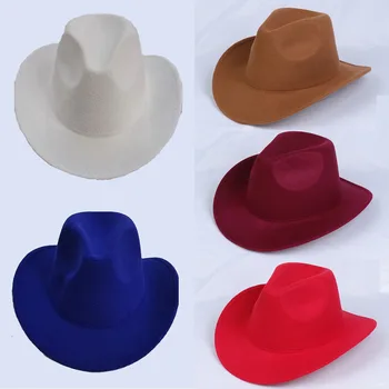 2023 Новая ковбойская шляпа в этническом стиле, Летняя Модная Шикарная Унисекс, Однотонная Джазовая шляпа с декором в форме быка, Западные ковбойские шляпы