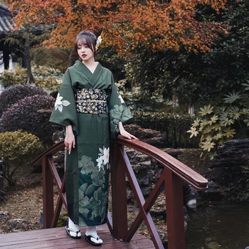 Японское Кимоно Официальное Традиционное платье Халат Гейши Юката Винтажная ретро Одежда Косплей Хэллоуин Карнавальная Фотосессия