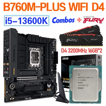Материнская плата LGA 1700 ASUS Intel B760 M-ATX Kit i5 13600K Core CPU с памятью Kingston DDR4 RGB 32 ГБ 3200 МГц для настольных ПК Rams Suit M.2