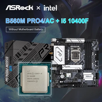 ASROCK B560M PRO4/AC Новая Материнская плата + процессор Intel Core i5-10400F i5 10400F LGA1200 128 ГБ Комплект игровых материнских плат DDR4
