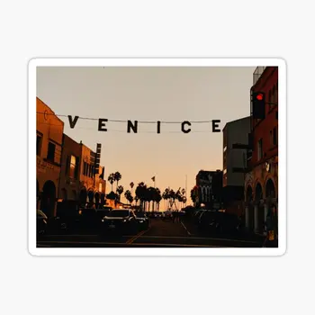 Вывеска Venice Beach, 5 шт., автомобильные наклейки для багажа, Забавные украшения для холодильника, мотоцикла, окна, детский декор, фоновые наклейки