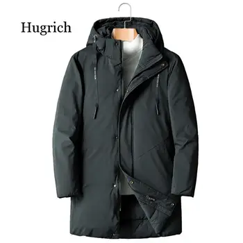 Толстая теплая зимняя хлопковая куртка большого размера с капюшоном, Высококачественная Брендовая одежда, Мужская повседневная Свободная парка
