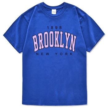 Мужская футболка с принтом Бруклина, Нью-Йорка 1898, уличная футболка с круглым вырезом, универсальная дышащая футболка, винтажные модные мужские футболки