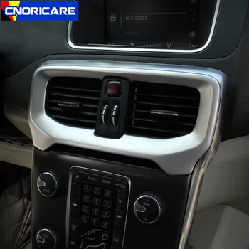 Рамка для выхода кондиционера на центральную консоль автомобиля, декоративная наклейка, отделка из нержавеющей стали для Volvo V40 2012-17 Для оформления интерьера