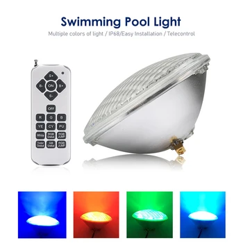 Подводные светильники Par56 Светодиодный светильник для бассейна, настенный светильник, наполненный смолой, 12V RGB/теплый/холодный белый IP68 Водонепроницаемое освещение