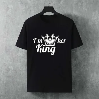 Мужские и женские футболки King And Queen, Хлопковая рубашка, Свободные летние дышащие футболки с круглым вырезом, топы Оверсайз