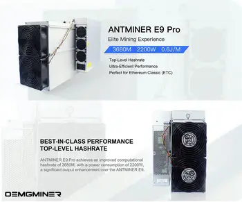 купите 2 получите 1 бесплатно Bitmain Antminer E9 Pro 3680Mh/s ± 10% 2200W ETC Asic Miner 3.68Gh / s