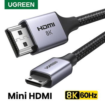 UGREEN Mini HDMI-Совместимый с HD кабель 8K/60Hz для Raspberry Pi Zero Графическая видеокарта Камера Видеокамера 8K Mini HD 2.1 Кабель