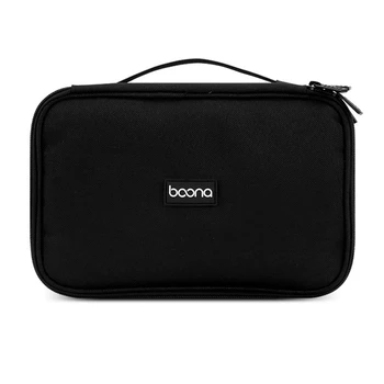 Дорожная сумка BOONA Многофункциональный чехол для жесткого диска Блок питания Адаптер питания Кабель для наушников USB-кабель для передачи данных (черный)
