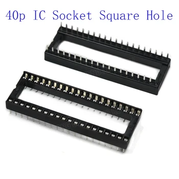 3шт 40 контактов с квадратным отверстием IC Разъем интегральной схемы Разъем печатной платы Встроенная микросхема DIP-чип Адаптер электроники