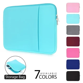 Мягкая сумка для ноутбука, чехол для ноутбука, двухслойный чехол для Macbook Air 11 m2 13 14 15,6 17 Pro Dell HP Xiaomi, Женский Мужской портфель