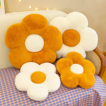 Очаровательная плюшевая подушка с цветочным рисунком, мягкая подушка с растительной начинкой для украшения домашнего дивана
