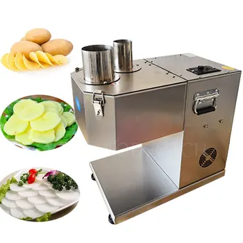 Электрическая Машина для резки овощей и фруктов с 2 регулируемыми входами для резки овощей и фруктов