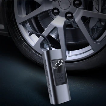 Автомобильный воздушный компрессор Электрический насос для накачивания шин со светодиодной лампой для мотоциклов, велосипедных шин Портативный Надувной насос