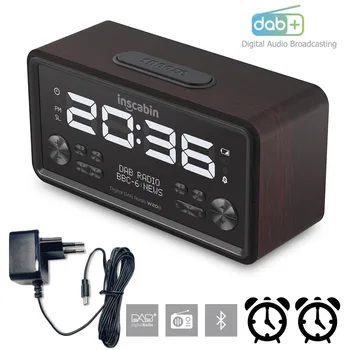 Цифровое DAB-радио, двойной будильник, радиоприемник, Bluetooth-динамик с ЖК-дисплеем, поддержка затемнения, таймер сна, многоязычный