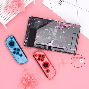 Прямая поставка, прозрачный чехол с кристаллами для Nintendo Switch, мягкий чехол для игровой консоли NS, защитный чехол с колпачком для джойстика