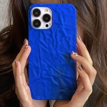 INS Художественный Роскошный Синий Чехол Klein Для Телефона iPhone 13 11 12 14 Pro Max XS Mini XR X 8 7 Plus с Рисунком Из Жестяной Бумаги, Мягкая Задняя Крышка