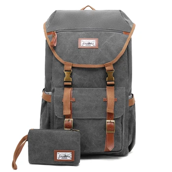 Мужской большой винтажный рюкзак для мужчин, холщовый рюкзак для книг, подходит для большинства ноутбуков с диагональю 17,3 дюйма, школьных сумок для ноутбуков, дорожных рюкзаков