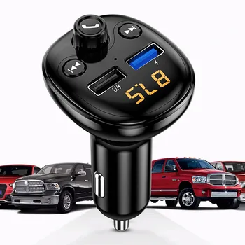 Автомобильный Радиомодулятор MP3-плеер Беспроводной Аудиоприемник громкой связи, совместимый с Bluetooth, Адаптер Зарядного устройства с двойным интерфейсом USB