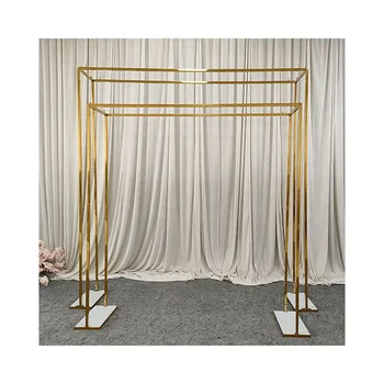 Изготовленная на заказ металлическая квадратная рамка, Рождественская золотая арка для украшения свадебного фона