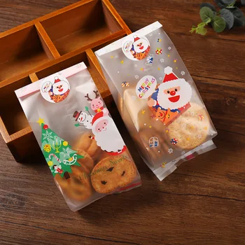 Рождественский пакет для печенья 23x8 см, упаковка для Рождественского Санта-Клауса, упаковка для печенья, Рождественская обертка для конфет, 25 штук