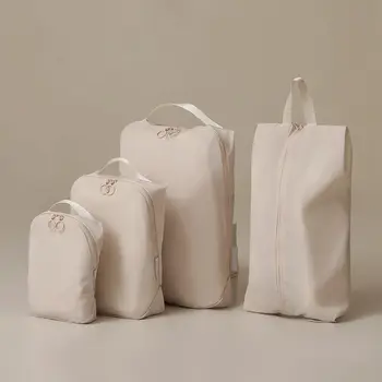 4шт Дорожная сумка для хранения Сжимаемый упаковочный куб нейлоновая портативная сумка-тоут для хранения багажа Складной водонепроницаемый дорожный чемодан