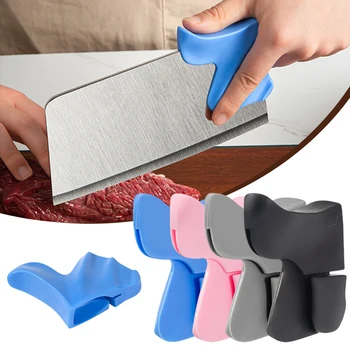 Силиконовый чехол для защиты задней части кухонного ножа, защита для рук, Безопасная защита для режущих пальцев, чехол для ручки ножа, Кухонное приспособление против порезов