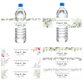 30 шт., индивидуальные этикетки для бутылок с водой, текст 