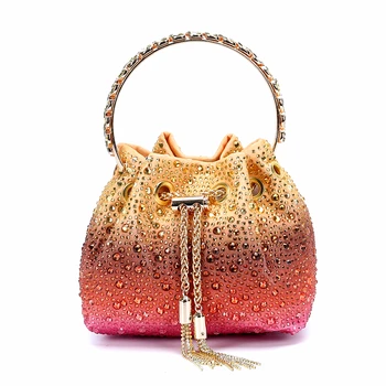 Женская Портативная сумка с водой и бриллиантами, Роскошный итальянский дизайн, сумка-ведро на одно плечо, сверкающий Кристалл, вечеринка, Свадьба