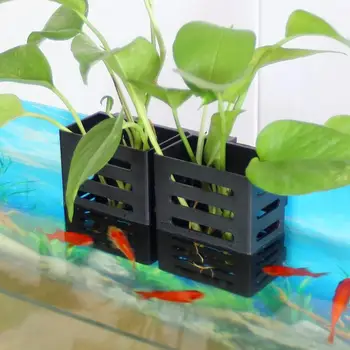 Держатель для аквариумных растений с крючками и присосками Легко подвешивается Улучшает циркуляцию воды Гидропонная коробка