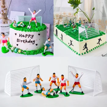 Футбольные Украшения для торта, Топперы для торта на День рождения, Модель футбольной команды, Декоры для Вечеринки в честь Дня рождения для мальчиков с Днем рождения