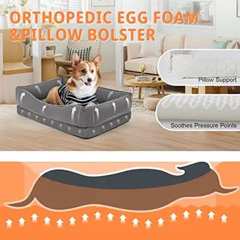 Кровать, Ортопедические подстилки для собак для Крупных собак, Пенопластовый диван из Ящика для яиц со Съемным Моющимся чехлом, Диван с нескользящим дном, Полиэтиленовый