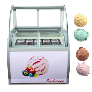 Коммерческий шкаф-витрина для мороженого Холодильник большой емкости Витрина для мороженого Морозильник для каши 200 Вт