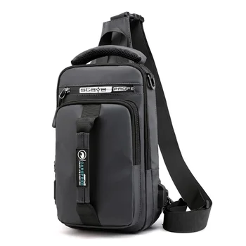 Новая Многофункциональная сумка Мужская с зарядкой через USB, поясная сумка, мужская Водонепроницаемая сумка для коротких поездок, большая сумка через плечо